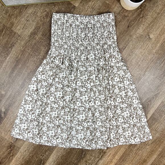 NWT Rails Selena Cafe Floral Skirt Cottagecore a line midi skirt beige - Picture 1 of 4